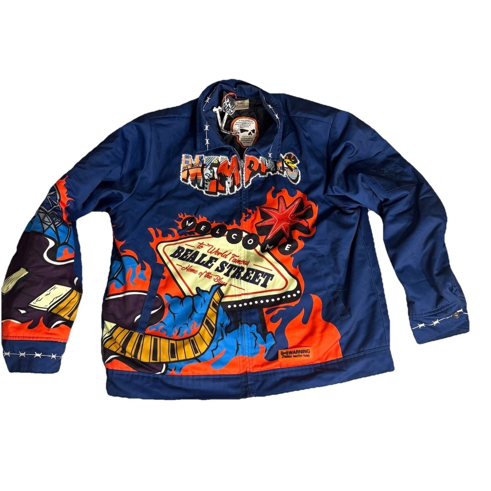 Men's BRAND X - MEMPHIS NAVY VARSITY JACKET SHARE/NAVY XXL 2XL‎
